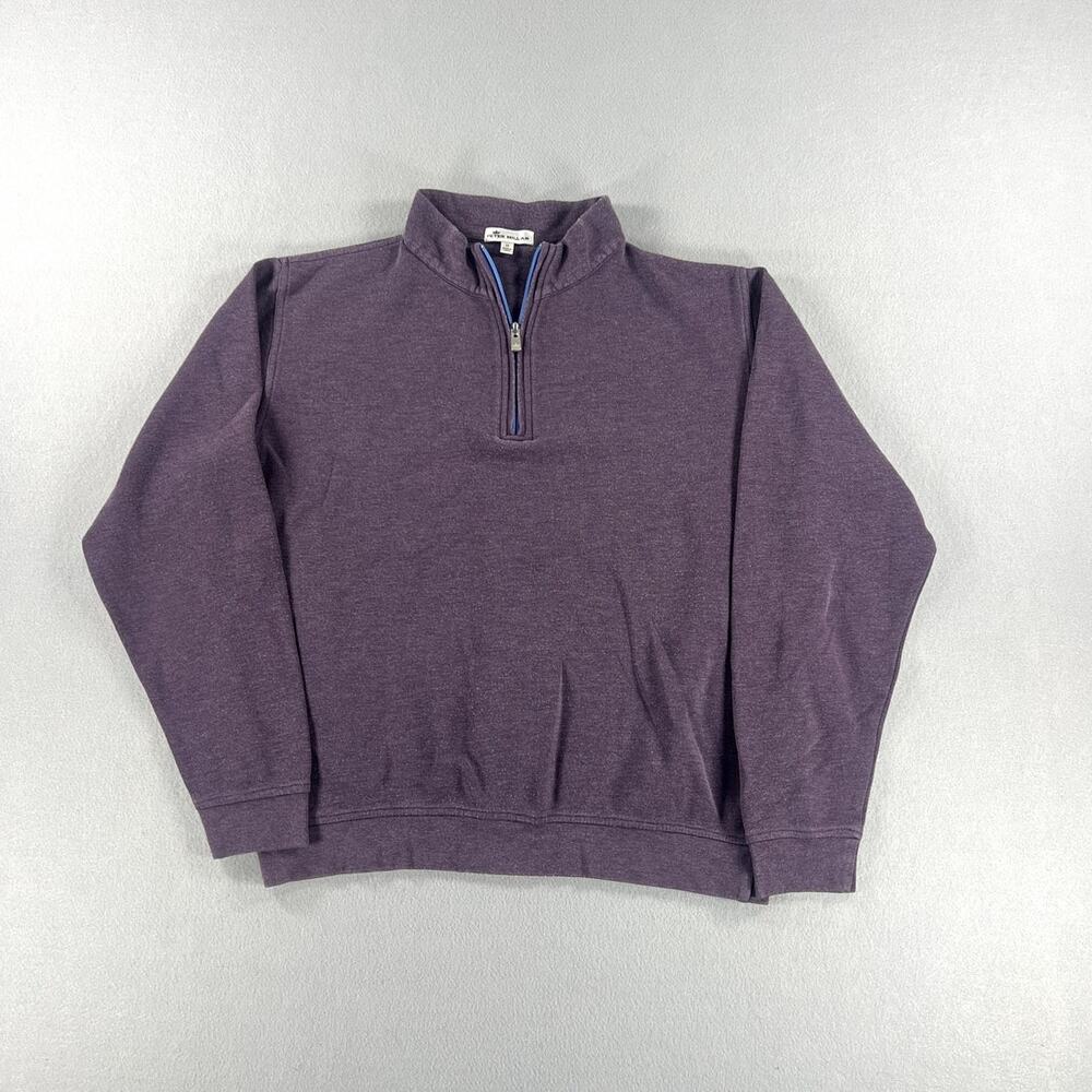 Peter Millar Purple-Grey Quarter Zip Mens Size Medium Modal/Cotton Preppy Soft